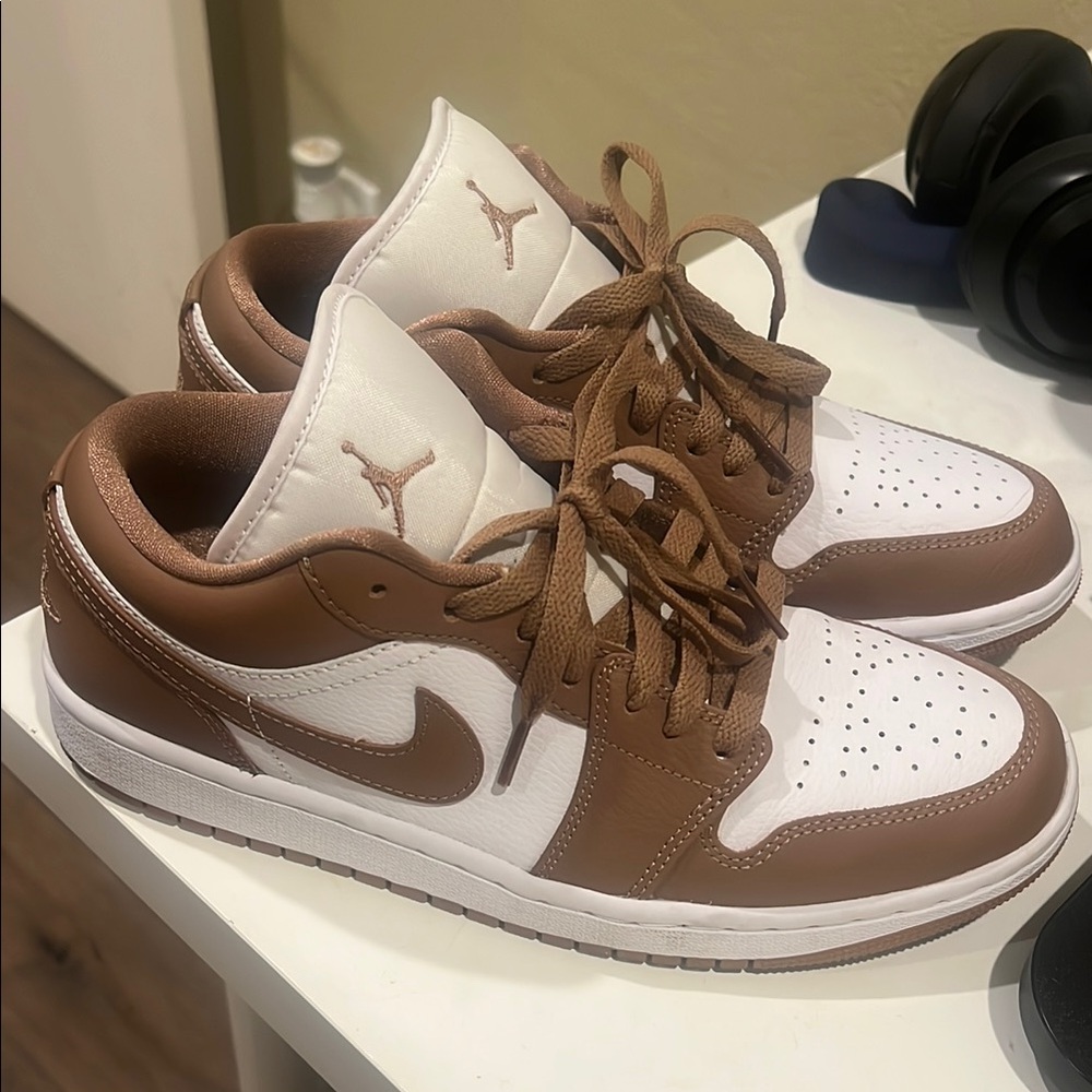 Women’s Jordan Brown and White Sneakers